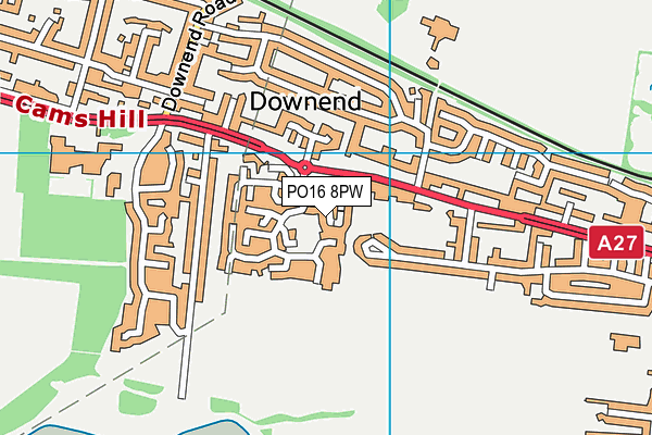 PO16 8PW map - OS VectorMap District (Ordnance Survey) PO16 8PW map - OS VectorMap District (Ordnance Survey)