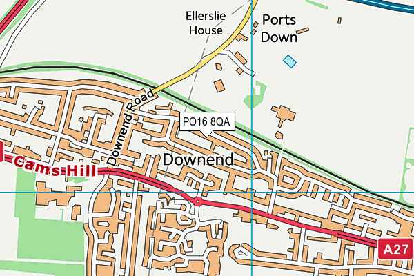 PO16 8QA map - OS VectorMap District (Ordnance Survey) PO16 8QA map - OS VectorMap District (Ordnance Survey)