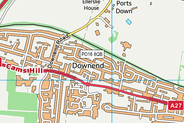 PO16 8QB map - OS VectorMap District (Ordnance Survey) PO16 8QB map - OS VectorMap District (Ordnance Survey)