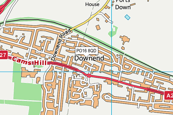 PO16 8QD map - OS VectorMap District (Ordnance Survey) PO16 8QD map - OS VectorMap District (Ordnance Survey)