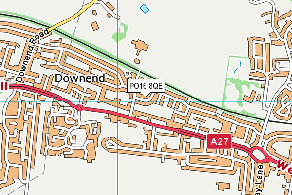 PO16 8QE map - OS VectorMap District (Ordnance Survey) PO16 8QE map - OS VectorMap District (Ordnance Survey)
