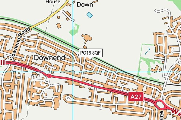 PO16 8QF map - OS VectorMap District (Ordnance Survey) PO16 8QF map - OS VectorMap District (Ordnance Survey)