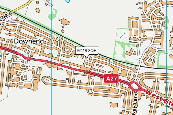 PO16 8QH map - OS VectorMap District (Ordnance Survey) PO16 8QH map - OS VectorMap District (Ordnance Survey)