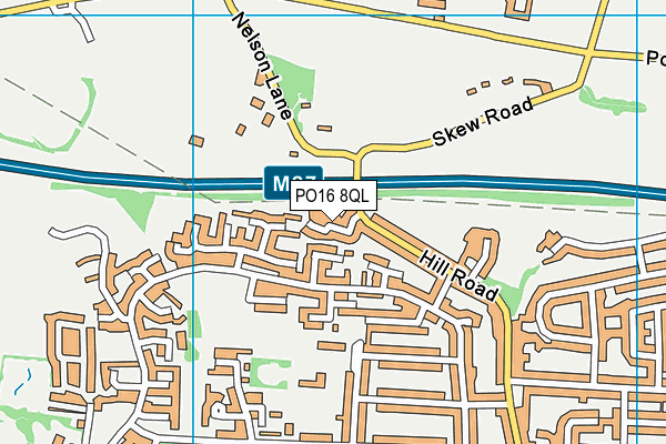 PO16 8QL map - OS VectorMap District (Ordnance Survey) PO16 8QL map - OS VectorMap District (Ordnance Survey)