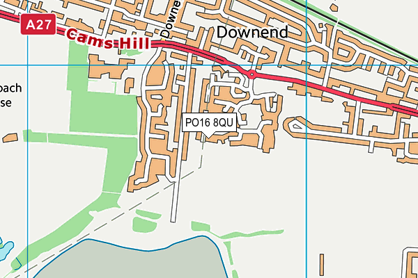 PO16 8QU map - OS VectorMap District (Ordnance Survey) PO16 8QU map - OS VectorMap District (Ordnance Survey)