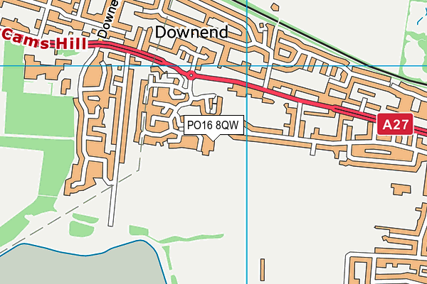 PO16 8QW map - OS VectorMap District (Ordnance Survey) PO16 8QW map - OS VectorMap District (Ordnance Survey)