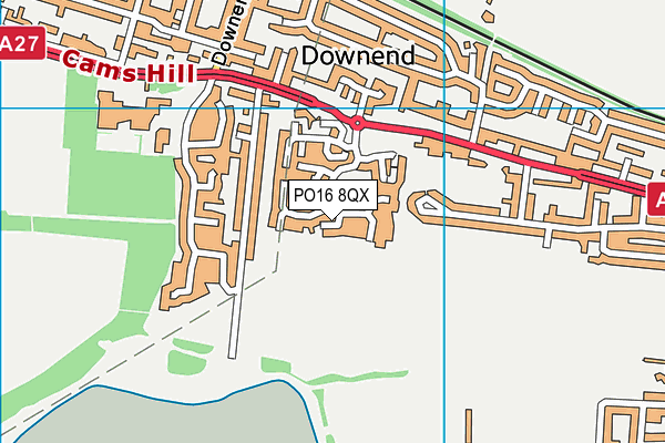 PO16 8QX map - OS VectorMap District (Ordnance Survey) PO16 8QX map - OS VectorMap District (Ordnance Survey)