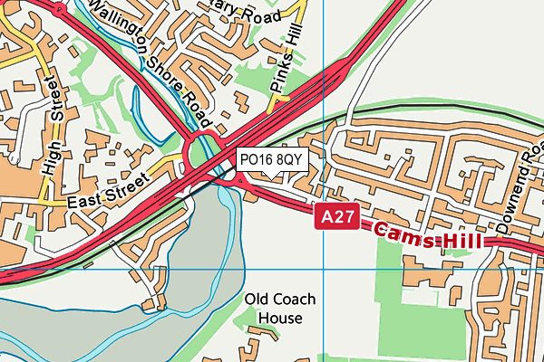 PO16 8QY map - OS VectorMap District (Ordnance Survey)
