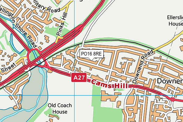 PO16 8RE map - OS VectorMap District (Ordnance Survey) PO16 8RE map - OS VectorMap District (Ordnance Survey)