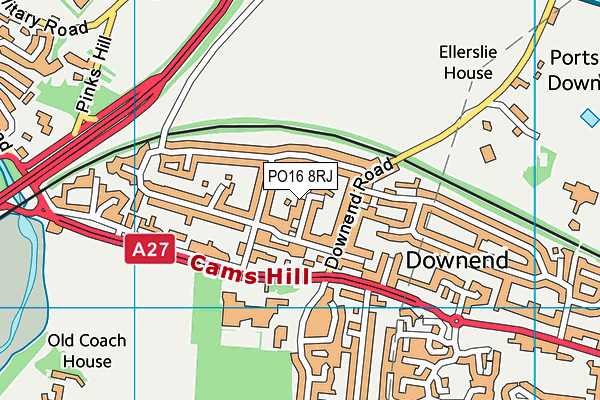 PO16 8RJ map - OS VectorMap District (Ordnance Survey)