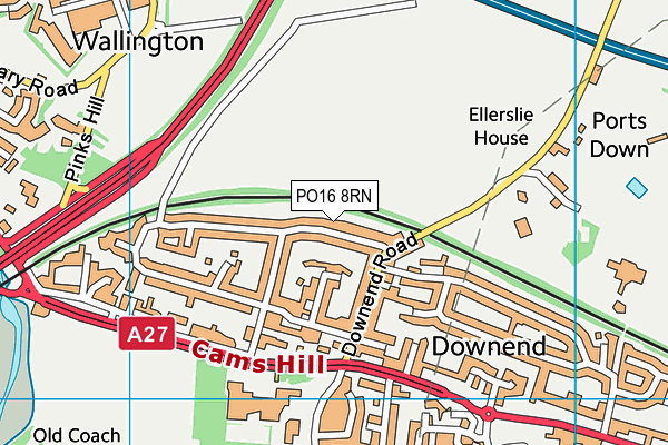 PO16 8RN map - OS VectorMap District (Ordnance Survey) PO16 8RN map - OS VectorMap District (Ordnance Survey)