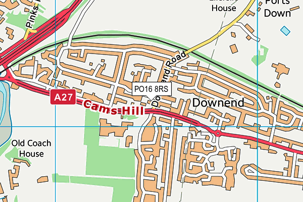 PO16 8RS map - OS VectorMap District (Ordnance Survey) PO16 8RS map - OS VectorMap District (Ordnance Survey)