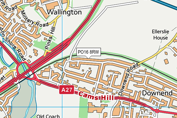 PO16 8RW map - OS VectorMap District (Ordnance Survey) PO16 8RW map - OS VectorMap District (Ordnance Survey)