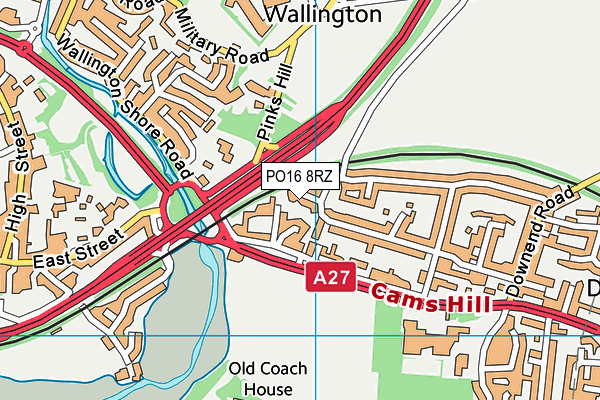 PO16 8RZ map - OS VectorMap District (Ordnance Survey) PO16 8RZ map - OS VectorMap District (Ordnance Survey)