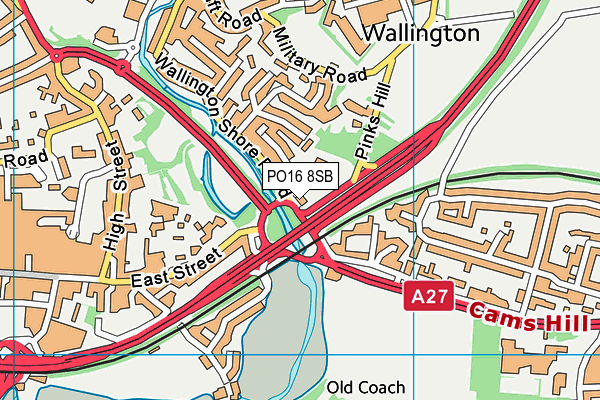PO16 8SB map - OS VectorMap District (Ordnance Survey) PO16 8SB map - OS VectorMap District (Ordnance Survey)