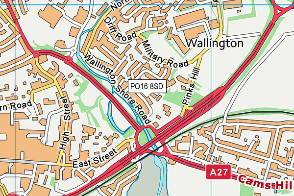 PO16 8SD map - OS VectorMap District (Ordnance Survey) PO16 8SD map - OS VectorMap District (Ordnance Survey)