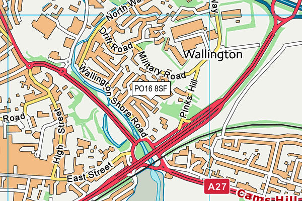 PO16 8SF map - OS VectorMap District (Ordnance Survey) PO16 8SF map - OS VectorMap District (Ordnance Survey)