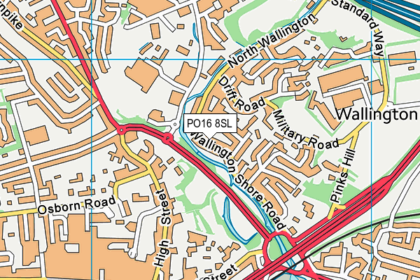 PO16 8SL map - OS VectorMap District (Ordnance Survey) PO16 8SL map - OS VectorMap District (Ordnance Survey)