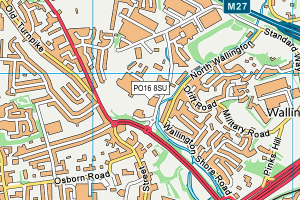 PO16 8SU map - OS VectorMap District (Ordnance Survey) PO16 8SU map - OS VectorMap District (Ordnance Survey)