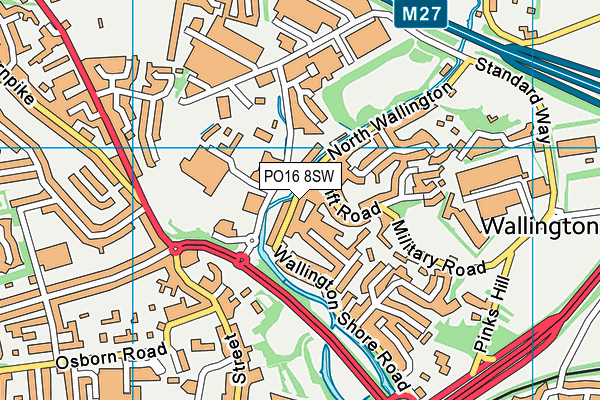 PO16 8SW map - OS VectorMap District (Ordnance Survey) PO16 8SW map - OS VectorMap District (Ordnance Survey)