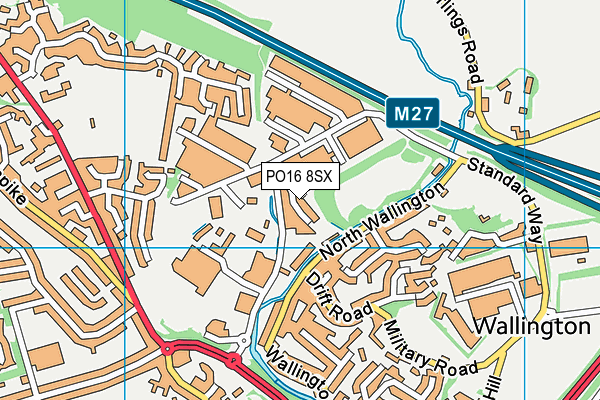 PO16 8SX map - OS VectorMap District (Ordnance Survey) PO16 8SX map - OS VectorMap District (Ordnance Survey)
