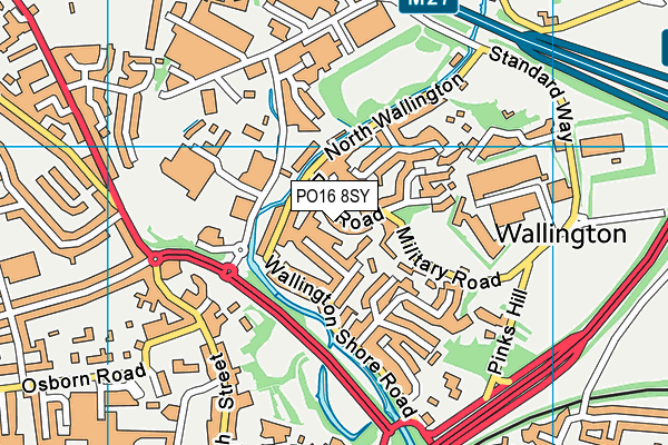 PO16 8SY map - OS VectorMap District (Ordnance Survey) PO16 8SY map - OS VectorMap District (Ordnance Survey)