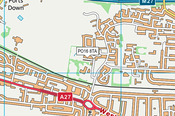 PO16 8TA map - OS VectorMap District (Ordnance Survey) PO16 8TA map - OS VectorMap District (Ordnance Survey)