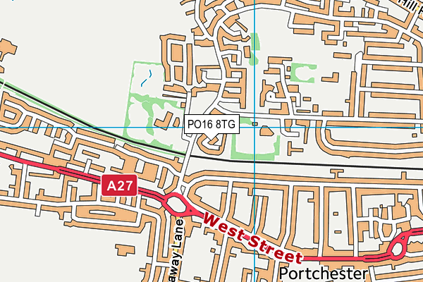 PO16 8TG map - OS VectorMap District (Ordnance Survey) PO16 8TG map - OS VectorMap District (Ordnance Survey)