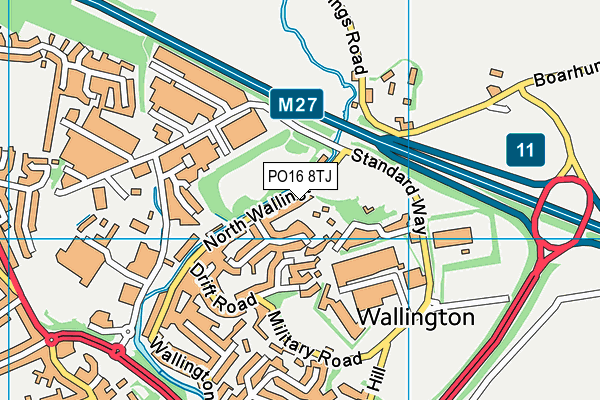 PO16 8TJ map - OS VectorMap District (Ordnance Survey) PO16 8TJ map - OS VectorMap District (Ordnance Survey)