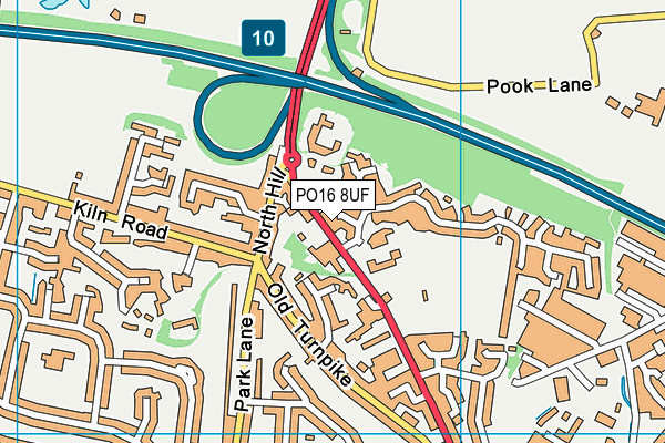 PO16 8UF map - OS VectorMap District (Ordnance Survey)