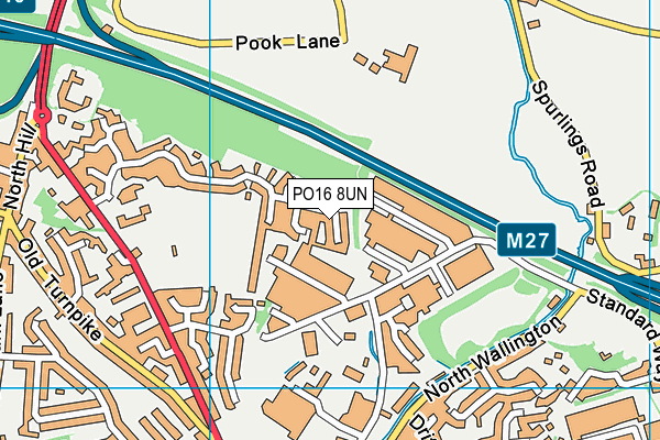 PO16 8UN map - OS VectorMap District (Ordnance Survey) PO16 8UN map - OS VectorMap District (Ordnance Survey)