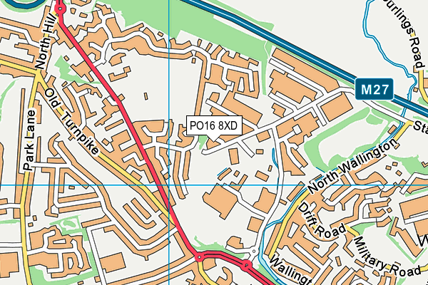 PO16 8XD map - OS VectorMap District (Ordnance Survey) PO16 8XD map - OS VectorMap District (Ordnance Survey)