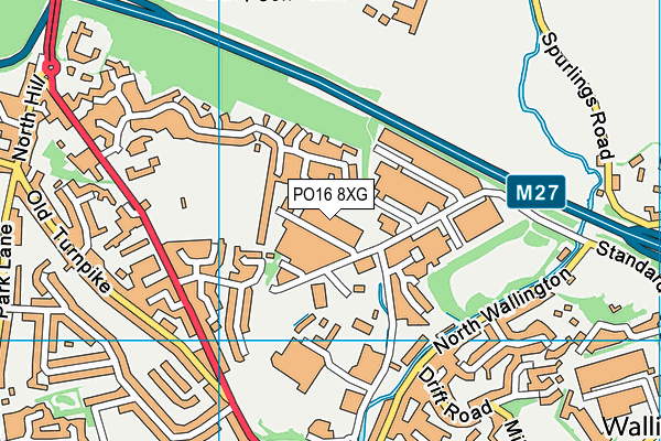 PO16 8XG map - OS VectorMap District (Ordnance Survey) PO16 8XG map - OS VectorMap District (Ordnance Survey)