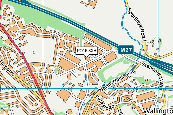 PO16 8XH map - OS VectorMap District (Ordnance Survey) PO16 8XH map - OS VectorMap District (Ordnance Survey)