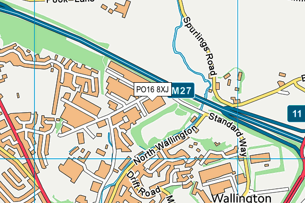 PO16 8XJ map - OS VectorMap District (Ordnance Survey) PO16 8XJ map - OS VectorMap District (Ordnance Survey)