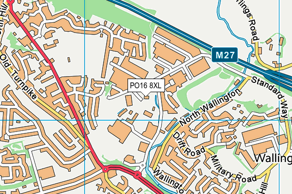 PO16 8XL map - OS VectorMap District (Ordnance Survey) PO16 8XL map - OS VectorMap District (Ordnance Survey)
