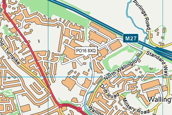 PO16 8XQ map - OS VectorMap District (Ordnance Survey) PO16 8XQ map - OS VectorMap District (Ordnance Survey)