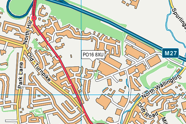 PO16 8XU map - OS VectorMap District (Ordnance Survey) PO16 8XU map - OS VectorMap District (Ordnance Survey)