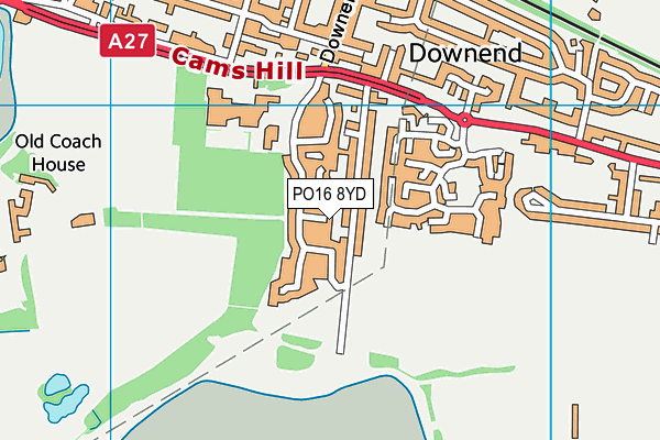 PO16 8YD map - OS VectorMap District (Ordnance Survey) PO16 8YD map - OS VectorMap District (Ordnance Survey)
