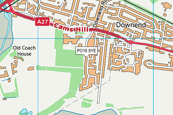 PO16 8YE map - OS VectorMap District (Ordnance Survey) PO16 8YE map - OS VectorMap District (Ordnance Survey)