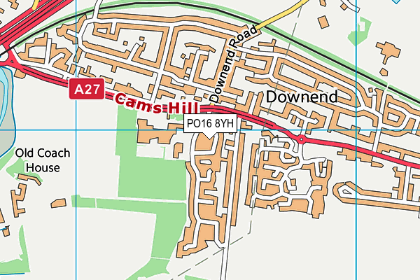 PO16 8YH map - OS VectorMap District (Ordnance Survey) PO16 8YH map - OS VectorMap District (Ordnance Survey)