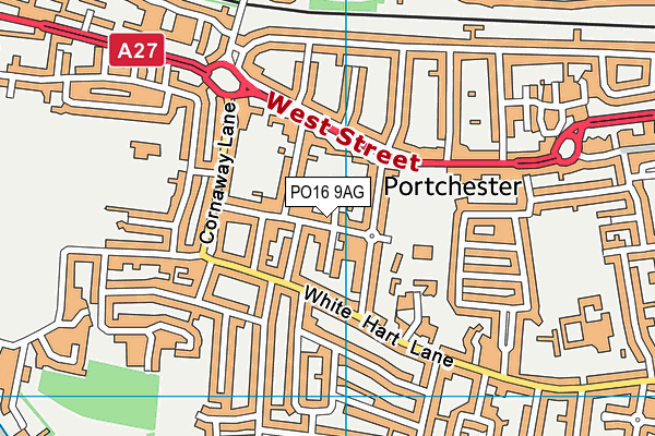 PO16 9AG map - OS VectorMap District (Ordnance Survey) PO16 9AG map - OS VectorMap District (Ordnance Survey)