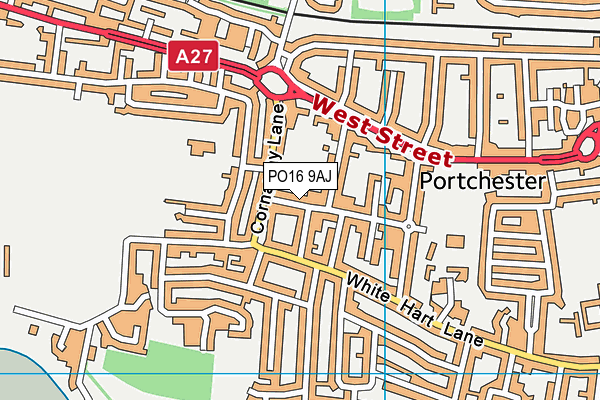 PO16 9AJ map - OS VectorMap District (Ordnance Survey) PO16 9AJ map - OS VectorMap District (Ordnance Survey)