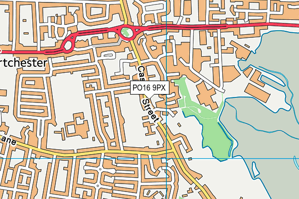 PO16 9PX map - OS VectorMap District (Ordnance Survey) PO16 9PX map - OS VectorMap District (Ordnance Survey)
