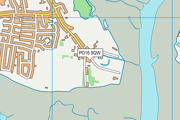 PO16 9QW map - OS VectorMap District (Ordnance Survey) PO16 9QW map - OS VectorMap District (Ordnance Survey)