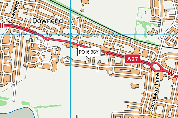 PO16 9SY map - OS VectorMap District (Ordnance Survey) PO16 9SY map - OS VectorMap District (Ordnance Survey)