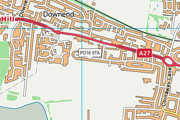 PO16 9TA map - OS VectorMap District (Ordnance Survey)