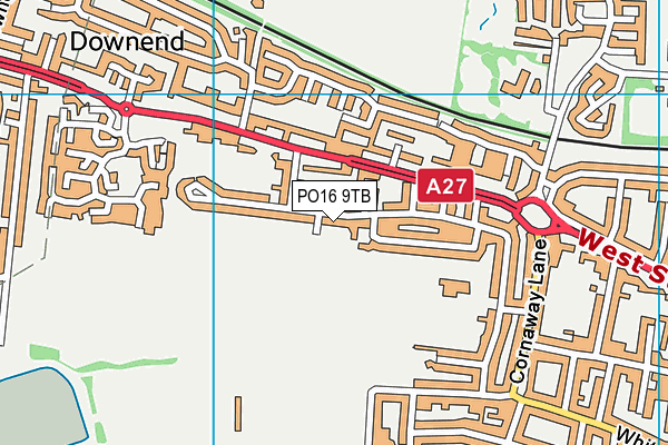 PO16 9TB map - OS VectorMap District (Ordnance Survey)