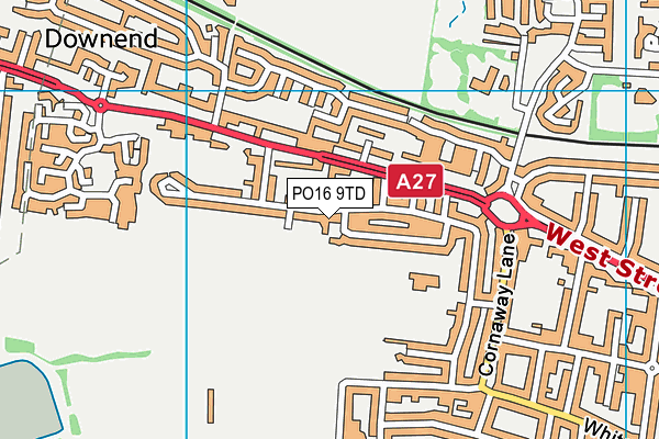 PO16 9TD map - OS VectorMap District (Ordnance Survey) PO16 9TD map - OS VectorMap District (Ordnance Survey)