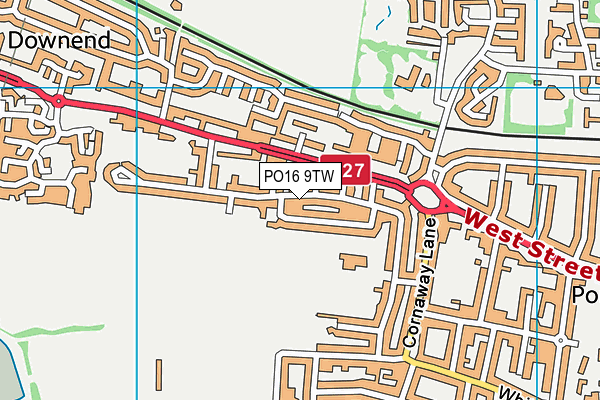 PO16 9TW map - OS VectorMap District (Ordnance Survey) PO16 9TW map - OS VectorMap District (Ordnance Survey)